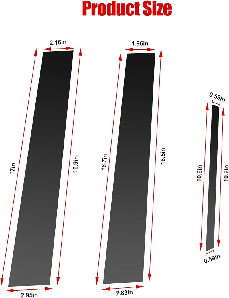 BASIKER 6 Pcs Compatible with Toyota Corolla 2014-2018 Door Window Trim Anti Scratch Stickers Door Pillar Moldings - Image 5